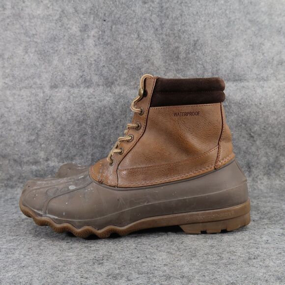 Sperry Shoes Mens 8 Boots Duck Outdoor Leather Waterproof Brewster Lace Up Brown